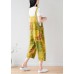 Vintage Yellow pockets print Jumpsuit Summer