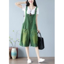 Plus size Green pocket hot pants Jumpsuit Summer